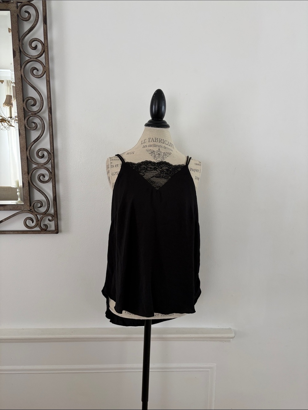 H&M Black Lace-Trim Camisole